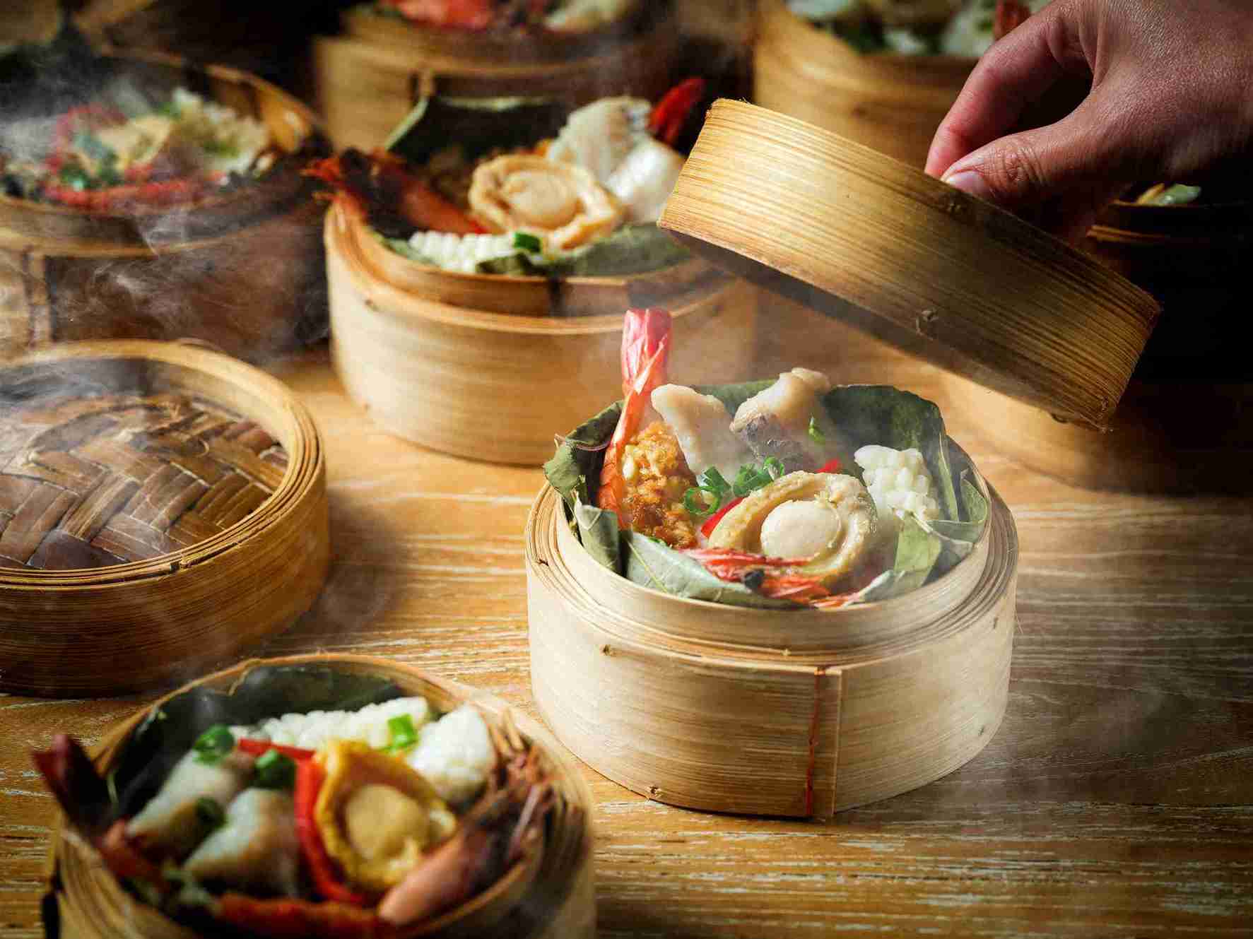 Freshly steamed dimsum with abalone from the Playt Buffet Restaurant at the Park Lane Hong Kong, a Pullman hotel